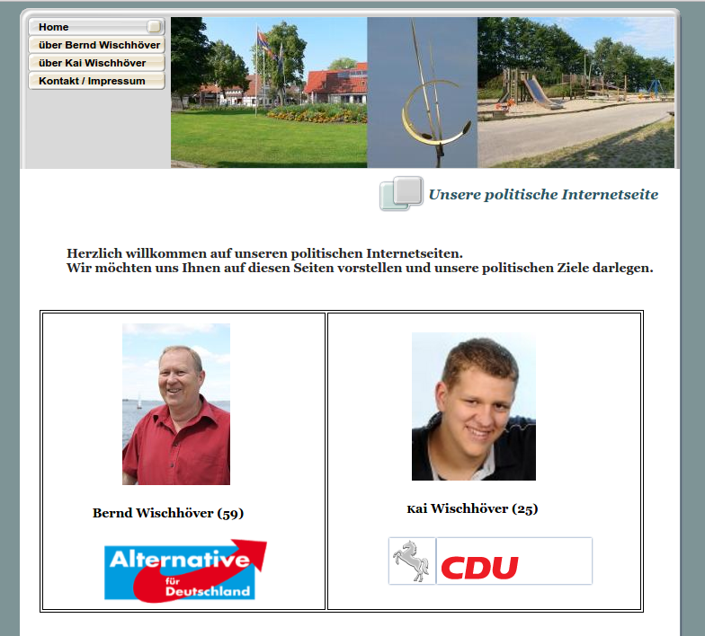 gemeinsamer Online-Wahlkampf von Bernd Wischhöver (AfD) und Sohn Kai (CDU)